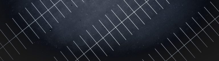 Dark night sky texture with scattered stars and overlaid geometric grid pattern of diagonal white lines.