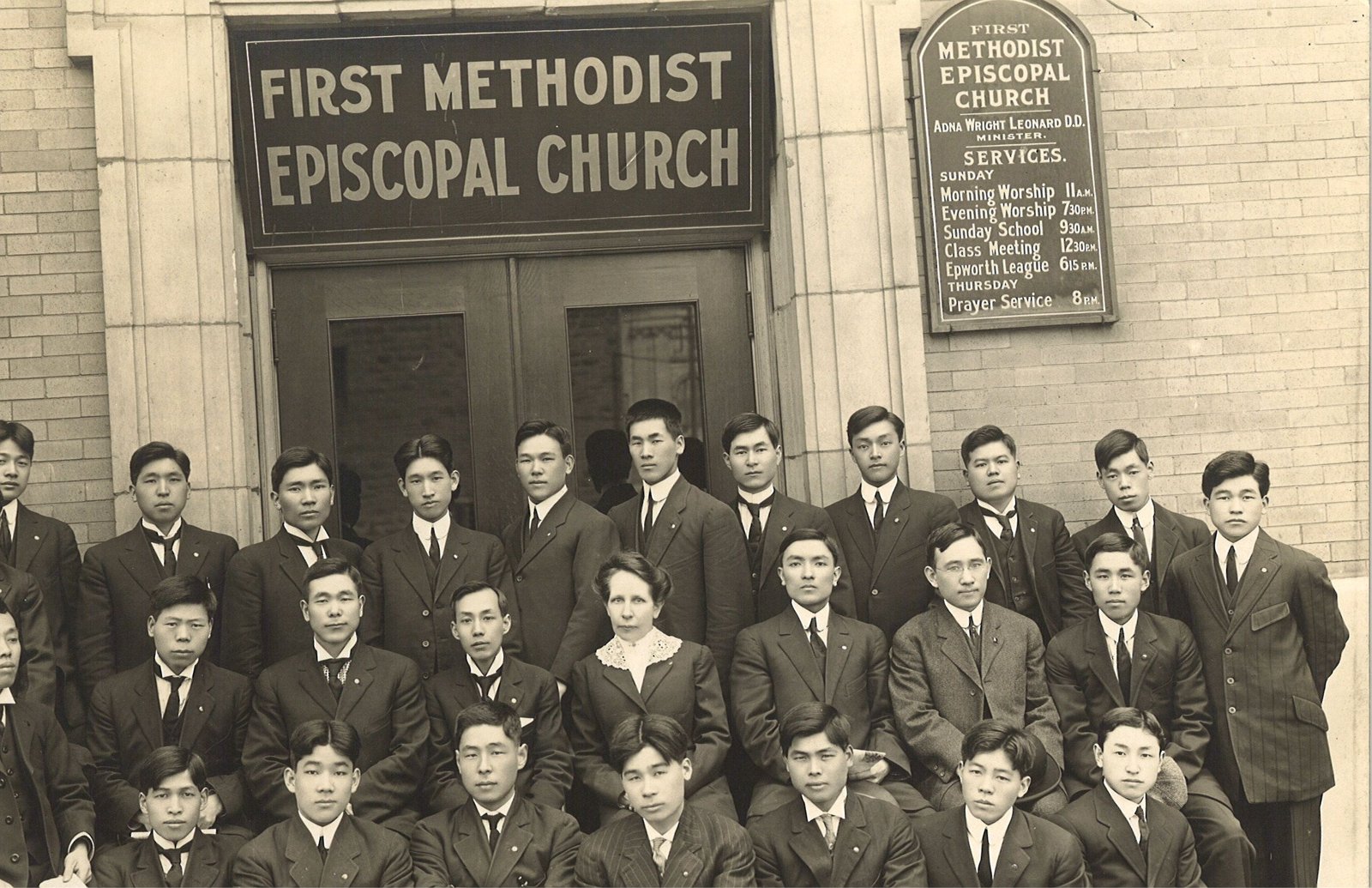 Members of the Japanese Bible study class at First Church, circa 1910