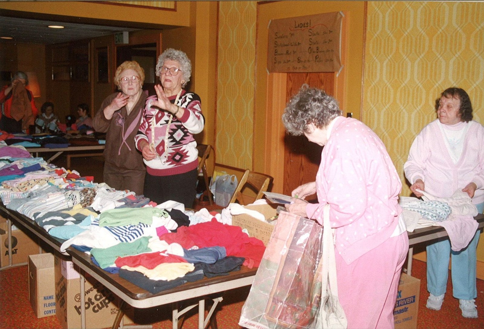 Shoppers at the First Church rummage sale in 1977