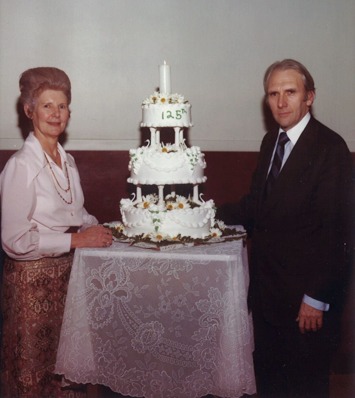 Rev. David Aasen and Frieda Aasen at the 125th anniversary celebration in 1978